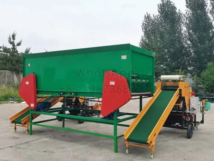 Silage round baler with silo