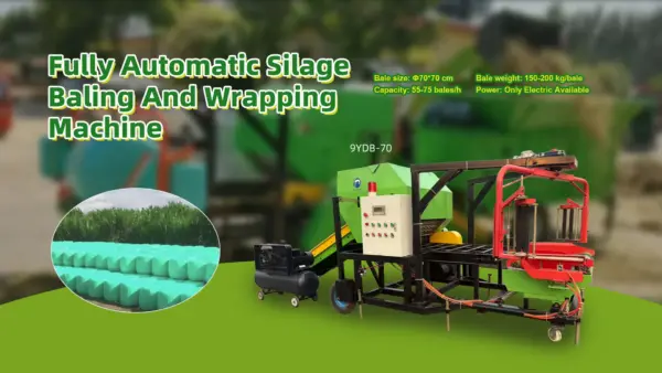 Automatic silage baling and wrapping machine with double film frame