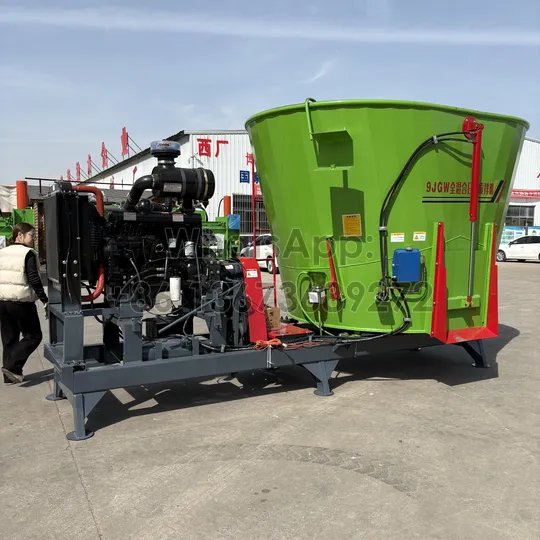 Vertical Tmr Mixer 9 Diesel-powered 12cbm animal feed mixer