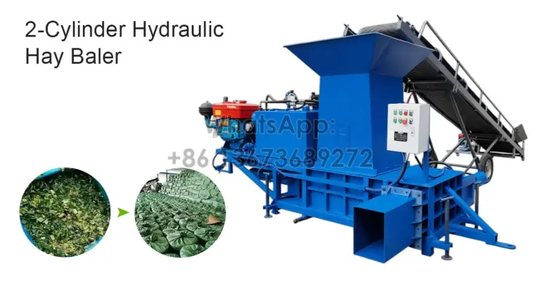 Double ram haydaulic hay baler