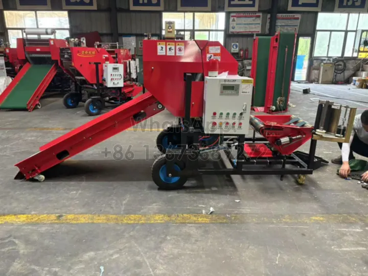 Silage Baler Machine - Automatic Round Baler With Wrapper 2 Electric silage round baling machine