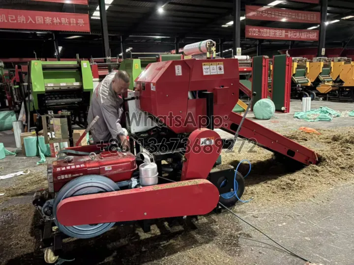 Corn silage baler wrapping machinery